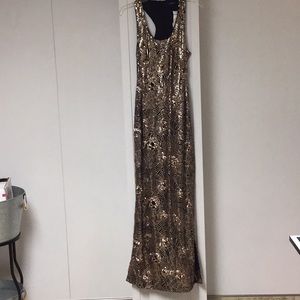 Halter gold sequin dress